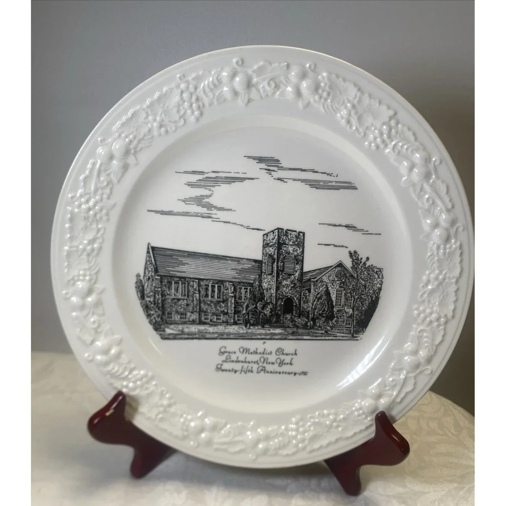 Grace Methodist VTG 1951 Homer Laughlin CHURCH Plate Lindenhurst‎ L.I. New York